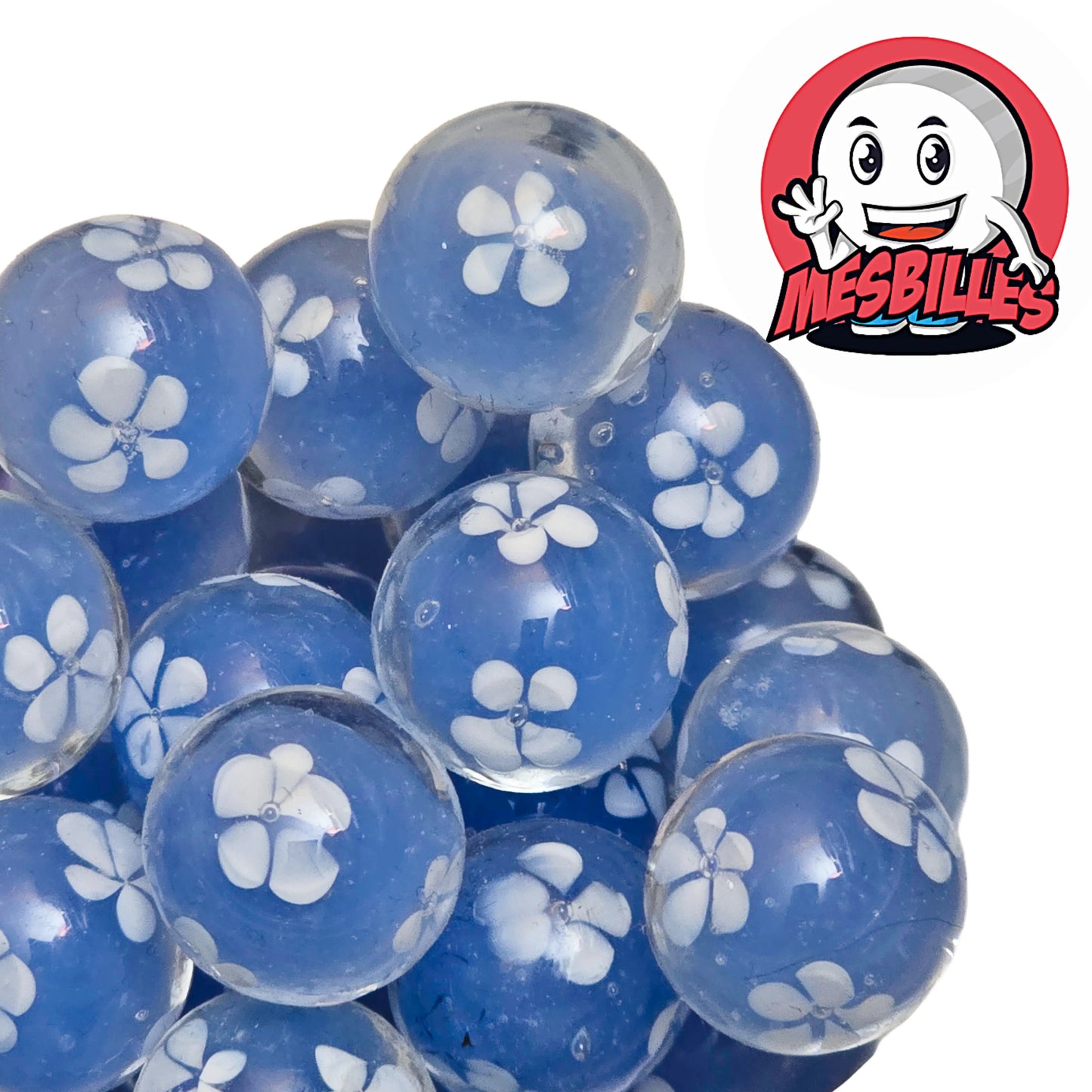Marble Art Flowers of the Sky Blue 16 mm