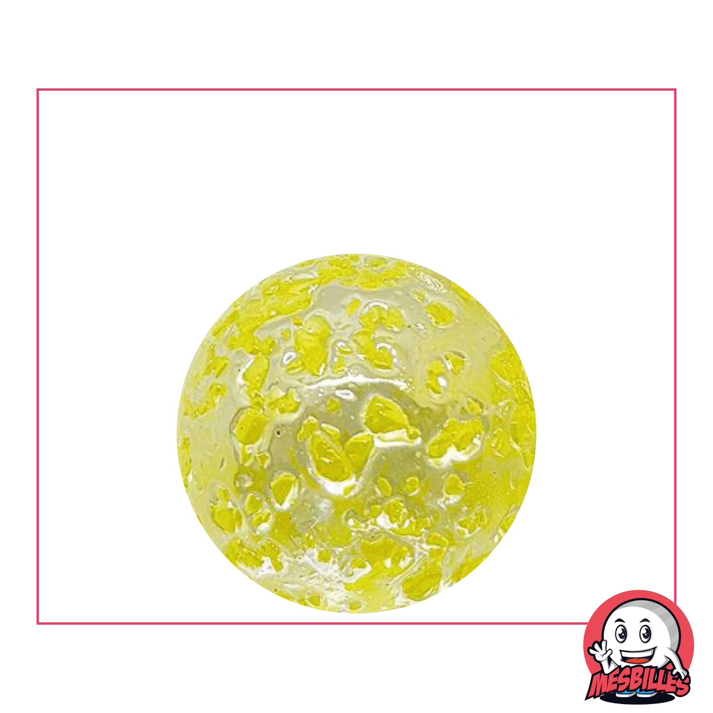 Marble Speckled 25 mm translucent glass Yellow - My-Glassmarbles