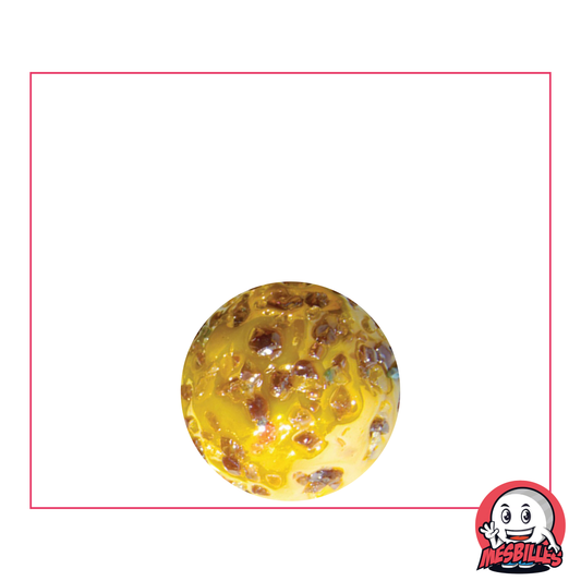 Marble Speckled 16 mm, yellow with purple chips - My-Glassmarbles