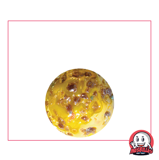 Marble Speckled 22 mm, yellow with purple sparkles - My-Glassmarbles