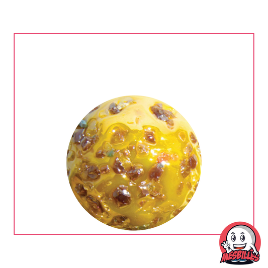 Marble Speckled 25 mm, Yellow with purple chips - My-Glassmarbles