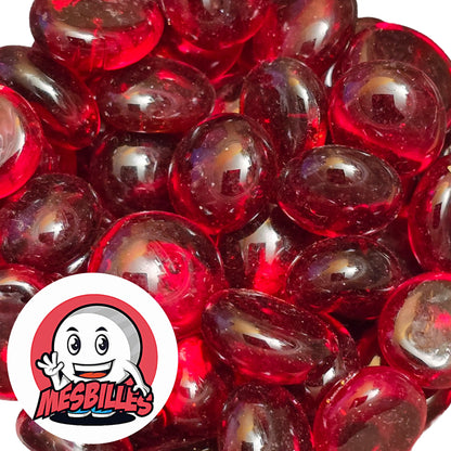 Petit Galet en verre Translucide de Couleur Rouge, Collection Bille Loupe.