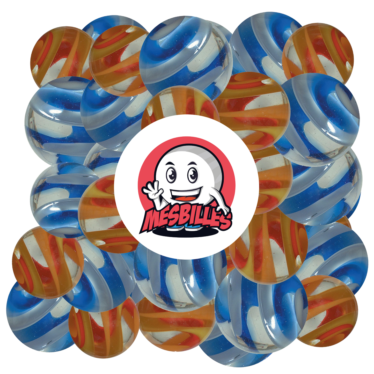 1 Marble Art Spirala Red and White 22 mm