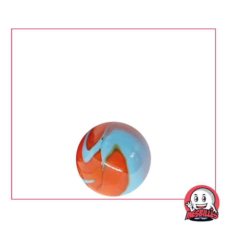 14 mm orange and turquoise opaque Marble - My-Glassmarbles