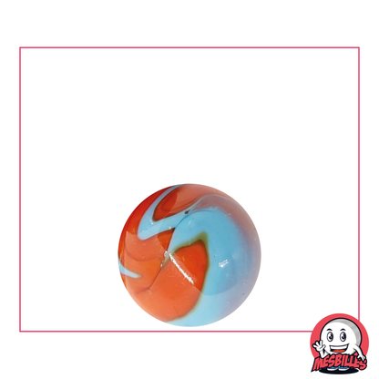16mm orange and turquoise opaque Marble - My-Glassmarbles