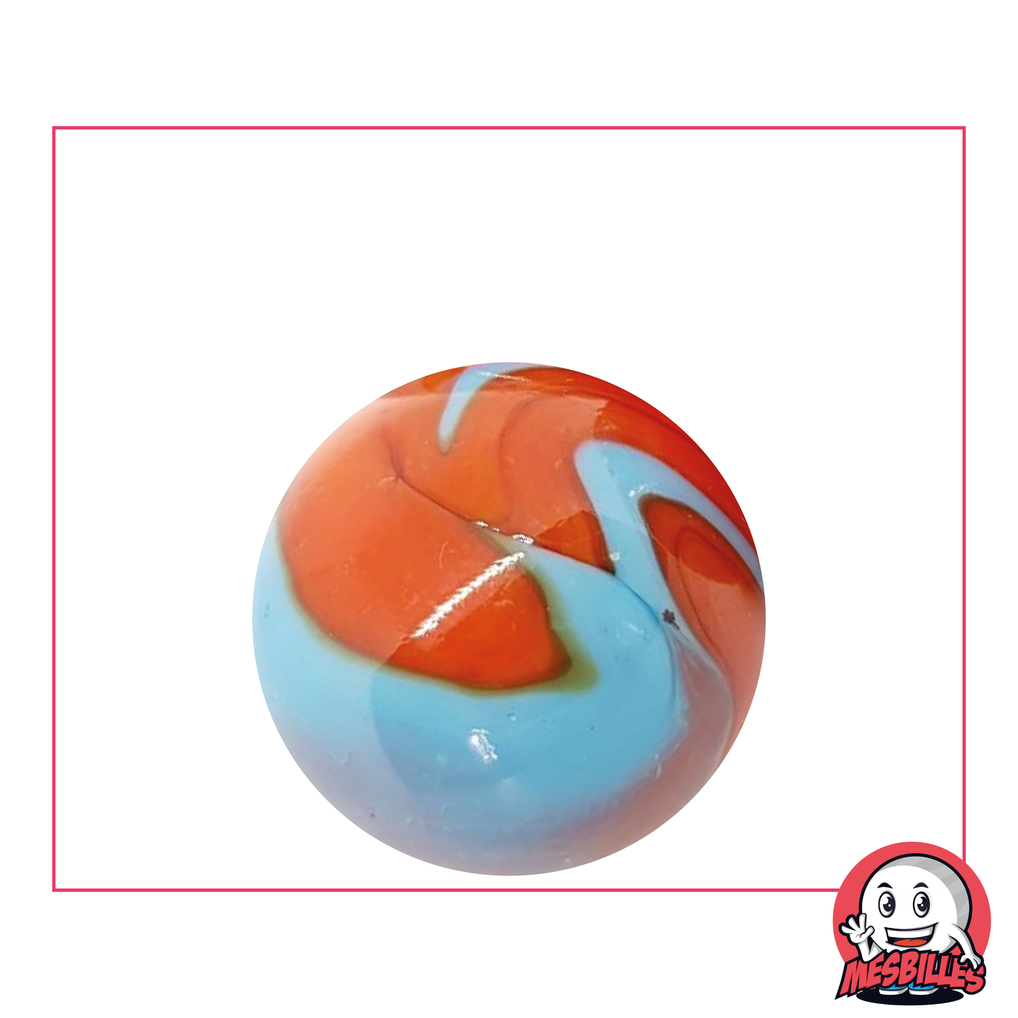 25 mm orange and turquoise opaque Marble - My-Glassmarbles
