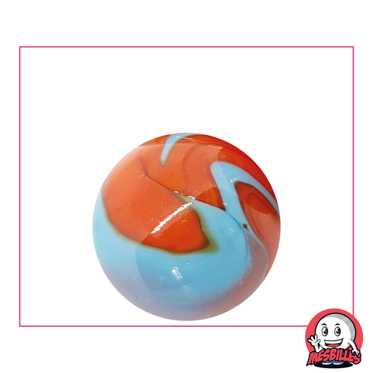 25 mm orange and turquoise opaque Marble - My-Glassmarbles