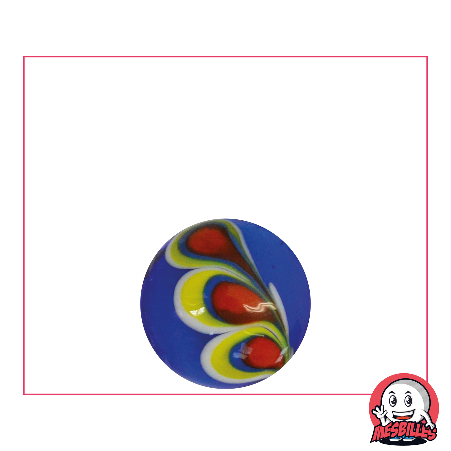 1 Blue Peacock Art Marble 16 mm