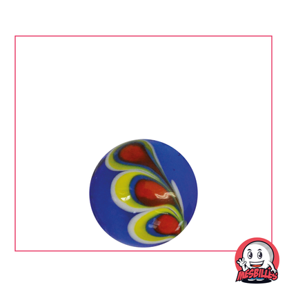 1 Blue Peacock Art Marble 16 mm