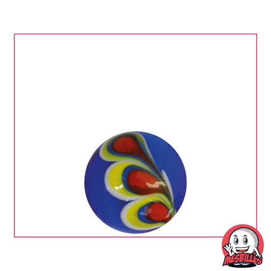 1 Blue Peacock Art Marble 16 mm