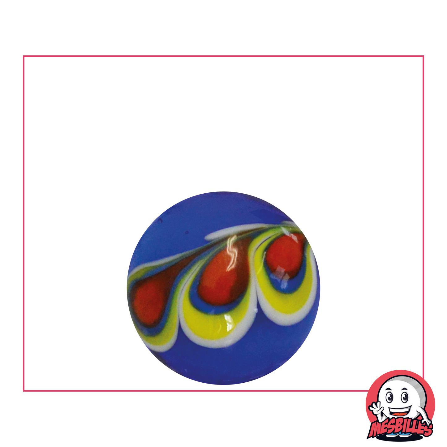 1 Blue Peacock Art Marble 22 mm