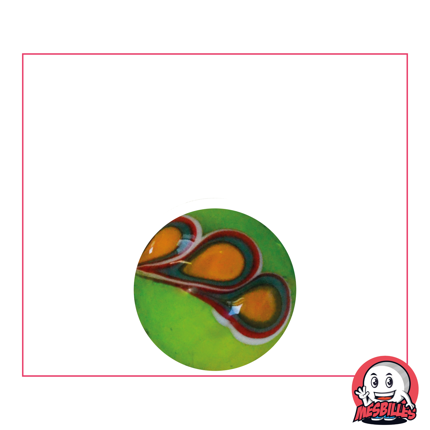 1 Green Peacock Art Marble 16 mm