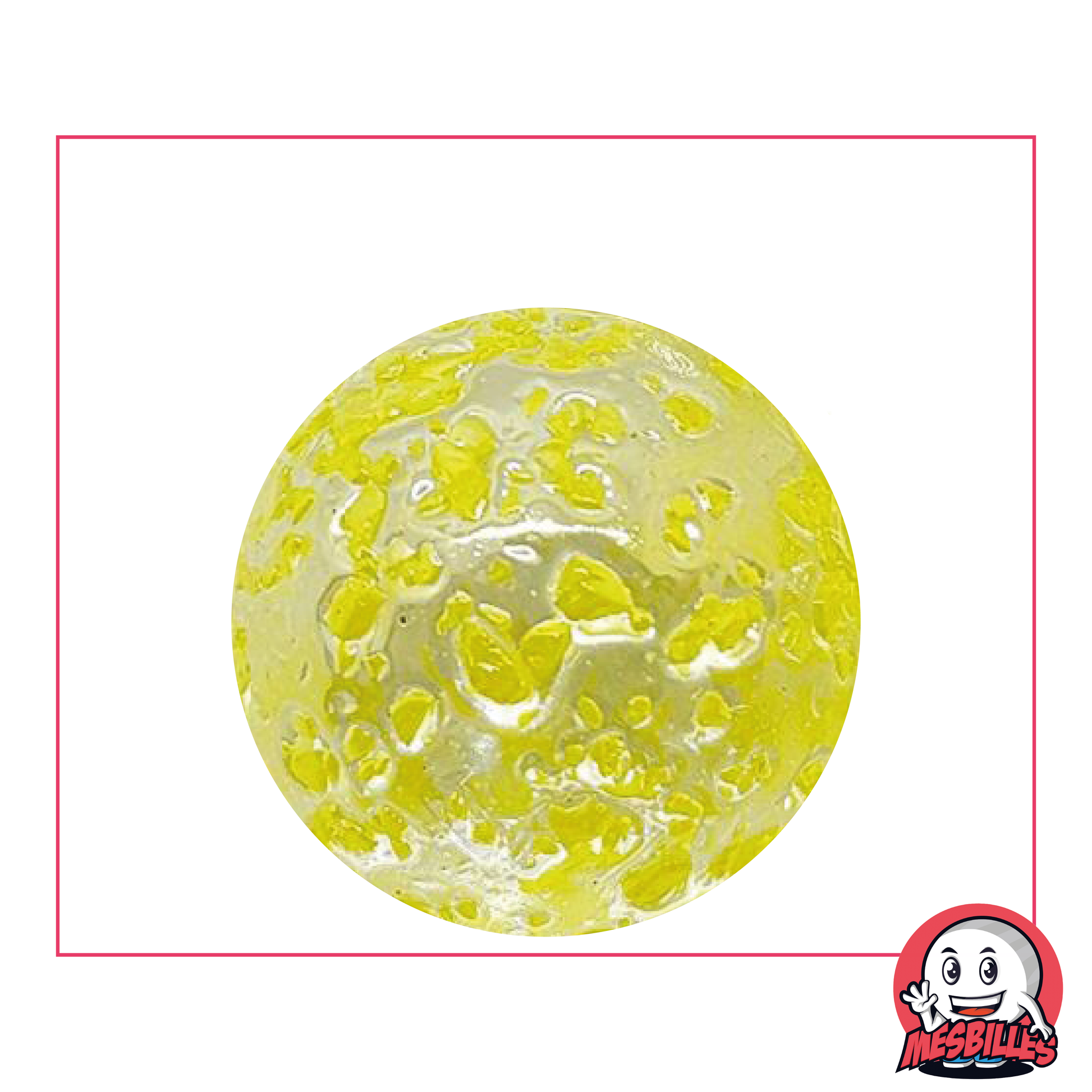 Marble Speckled 35 mm translucent glass Yellow - My-Glassmarbles