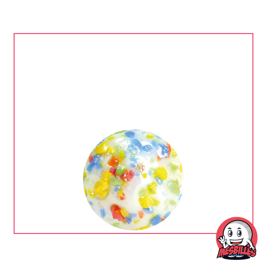 16mm white opaque marble with Multicolored sparkles - My-Glassmarbles
