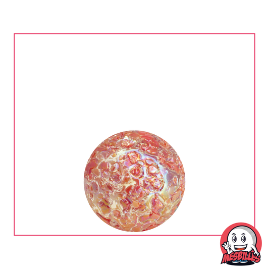 Marble Speckled 16 mm translucent glass covered with red chips - My-Glassmarbles