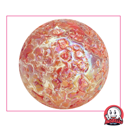Marble Speckled 42 mm translucent glass covered with red chips - My-Glassmarbles
