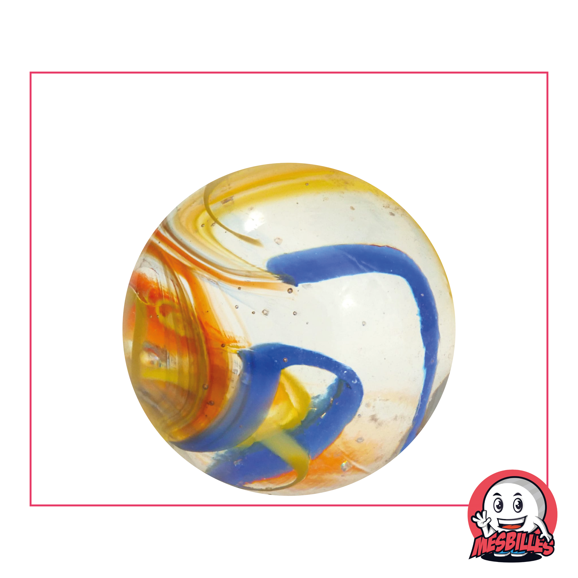 35 mm Large Marble Parrot, in translucent crystal glass, crossed with various colours