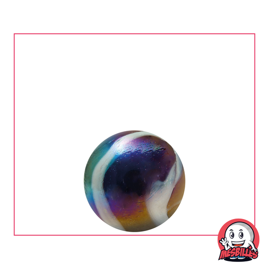Marble 16 mm, opaque black round glass marble, shiny marble with a pearlescent sheen on the surface.