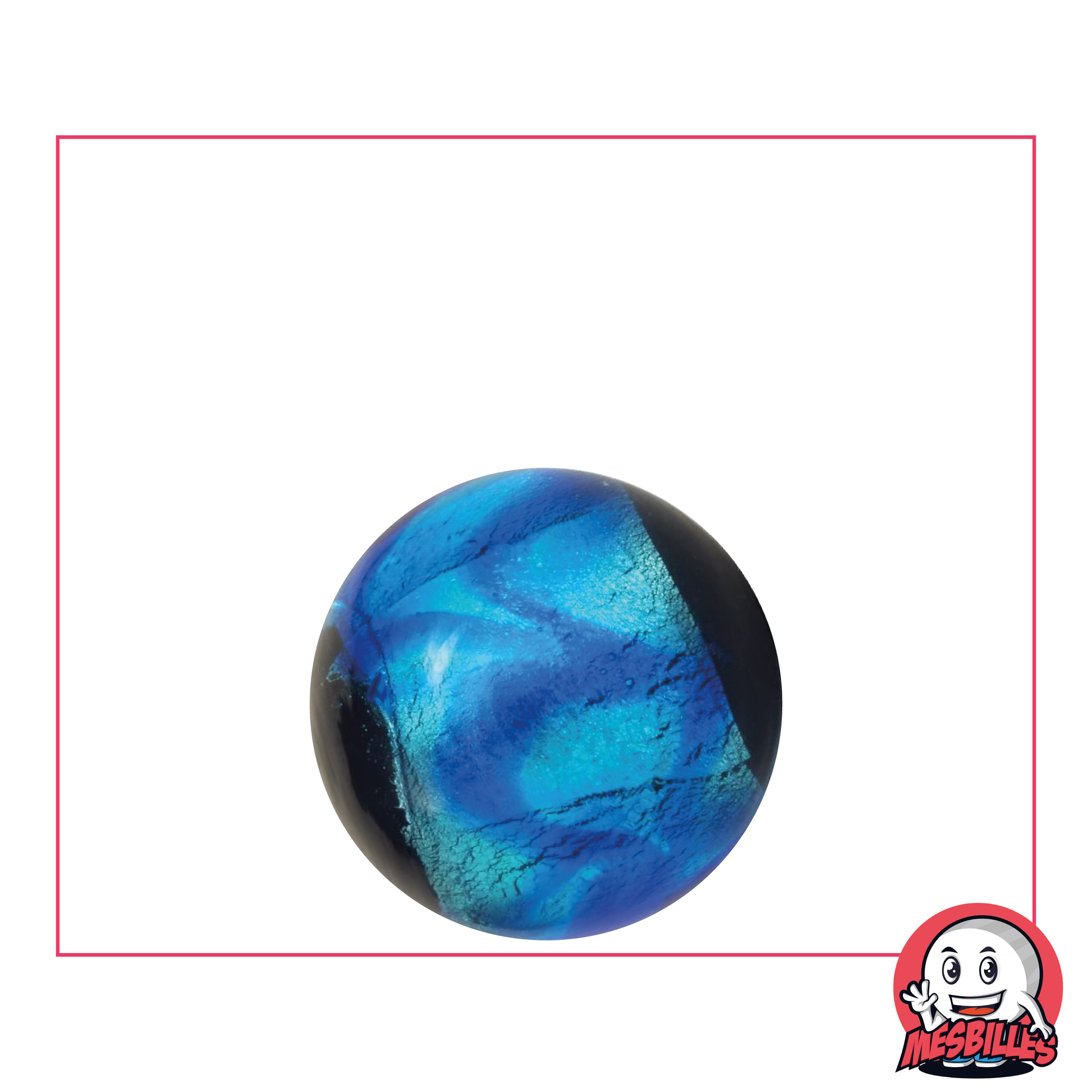 22 mm Marble Art Machu Picchu Blue, black marble and wide Metallic blue ribbon, to play with or exchange.