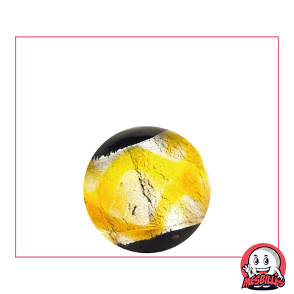 Machu Picchu Marble Art, black marble encircled by a wide ribbon with a metallic appearance in shades of Yellow