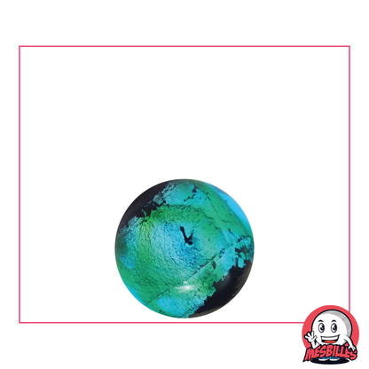 Machu Picchu Turquoise 16 mm Marble Art, designer marble, Metallic ribbon on black background.