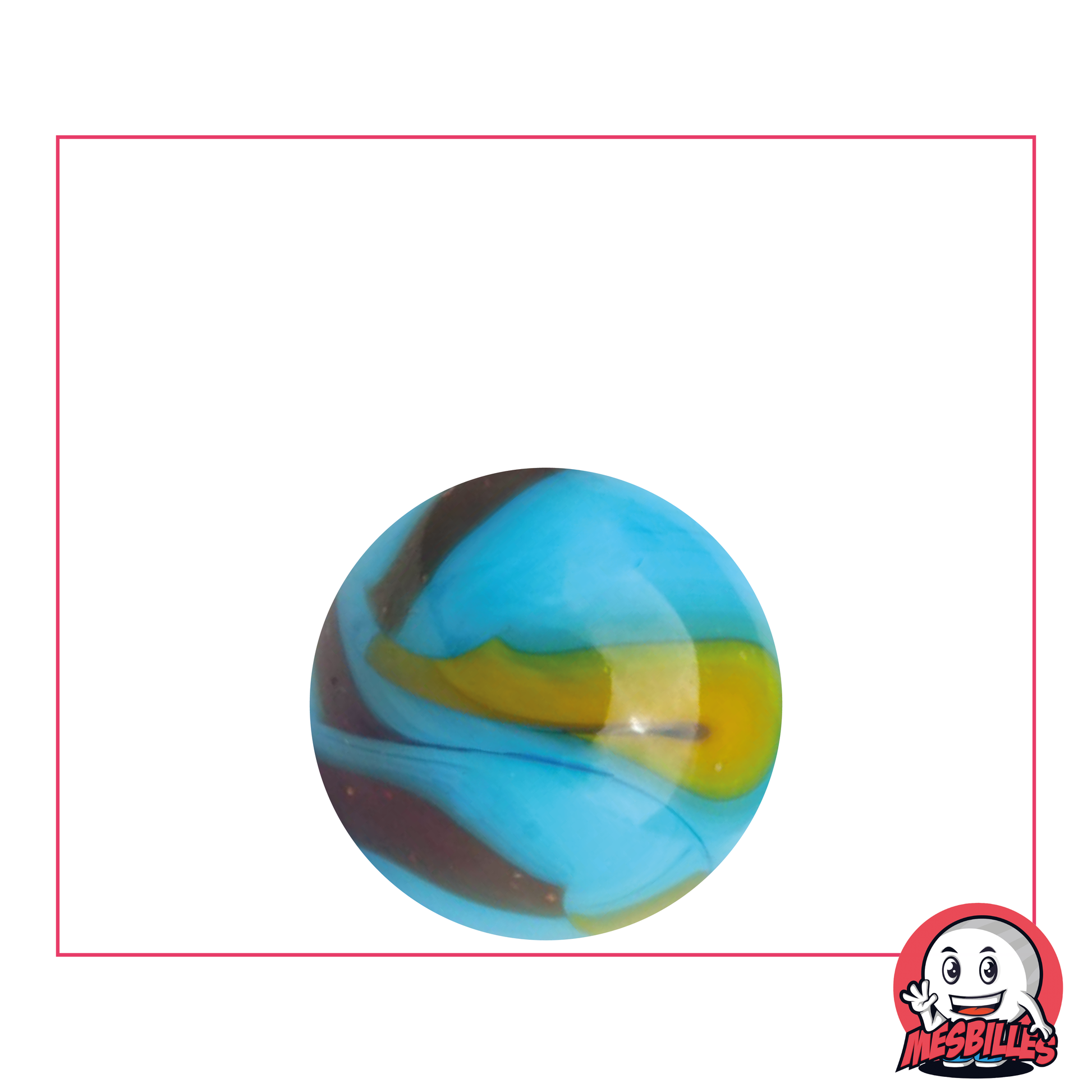 Planet Earth Opaque Blue Marble with Black 22 mm - My-Glassmarbles