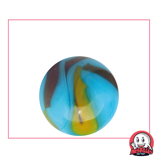 Planet Earth Opaque Blue Marble with Black 25 mm - My-Glassmarbles