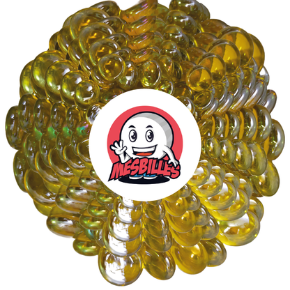 1 Flat marble 18 mm Iridescent Yellow