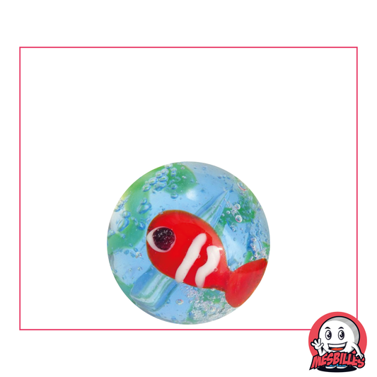 Art Marble Goldfish 22 mm, blue and green and goldfish design - home and office decorations