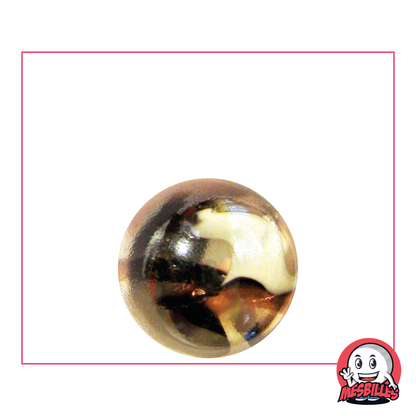 22 mm Polar Marble Translucent round marble with brown waves for a unique icy beauty.