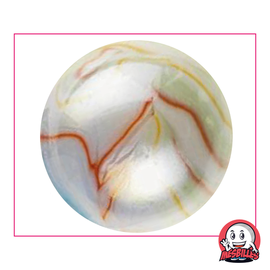 50 mm Precious Marble in glass covered with coloured streaks, very large marble