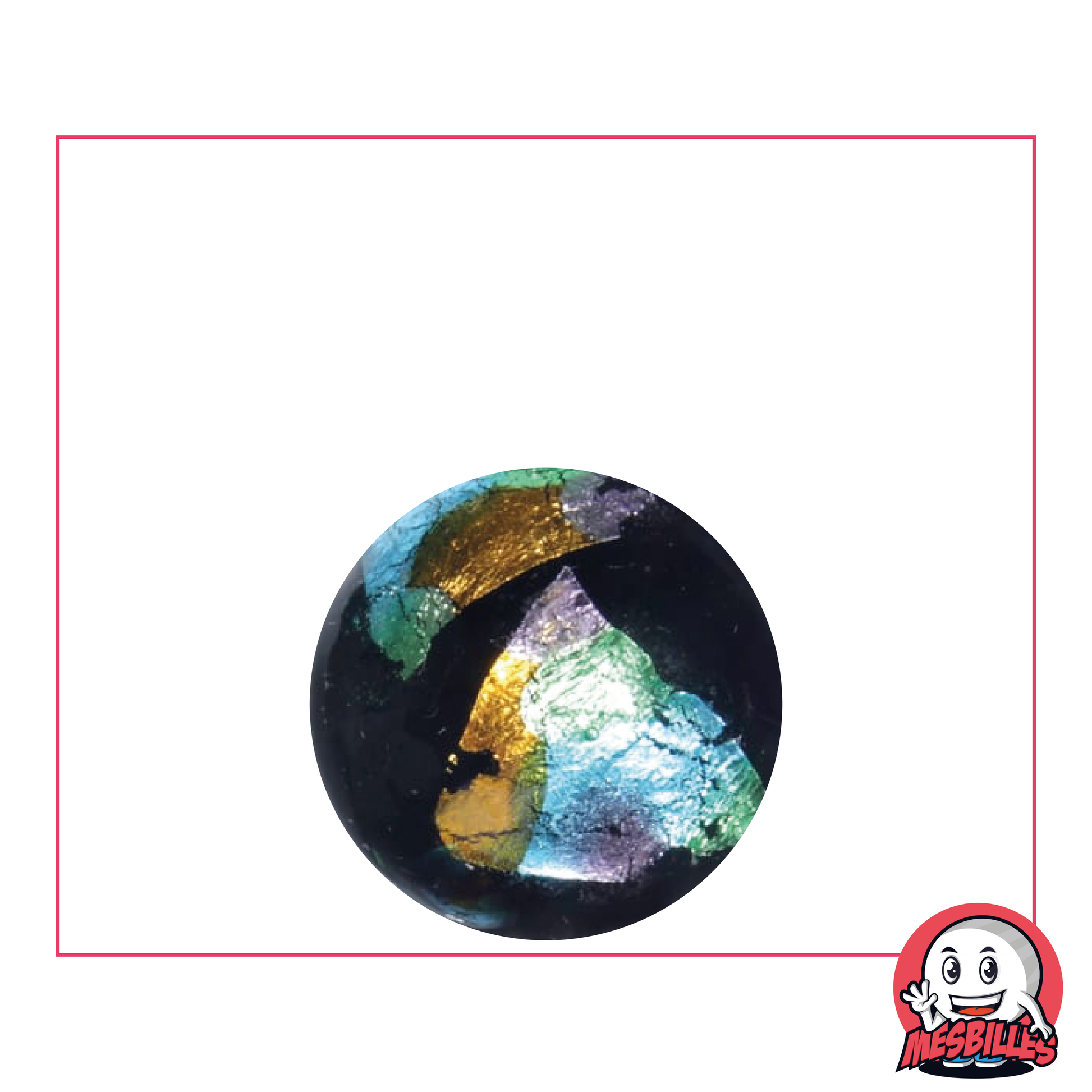 Marble Art Pyramid, high quality gloss black marble with coloured Metallic foil - My-Glassmarbles