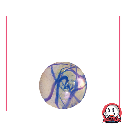 16 mm Blue Ribbon marble, translucent glass marble with coloured stripes - My-Glassmarbles
