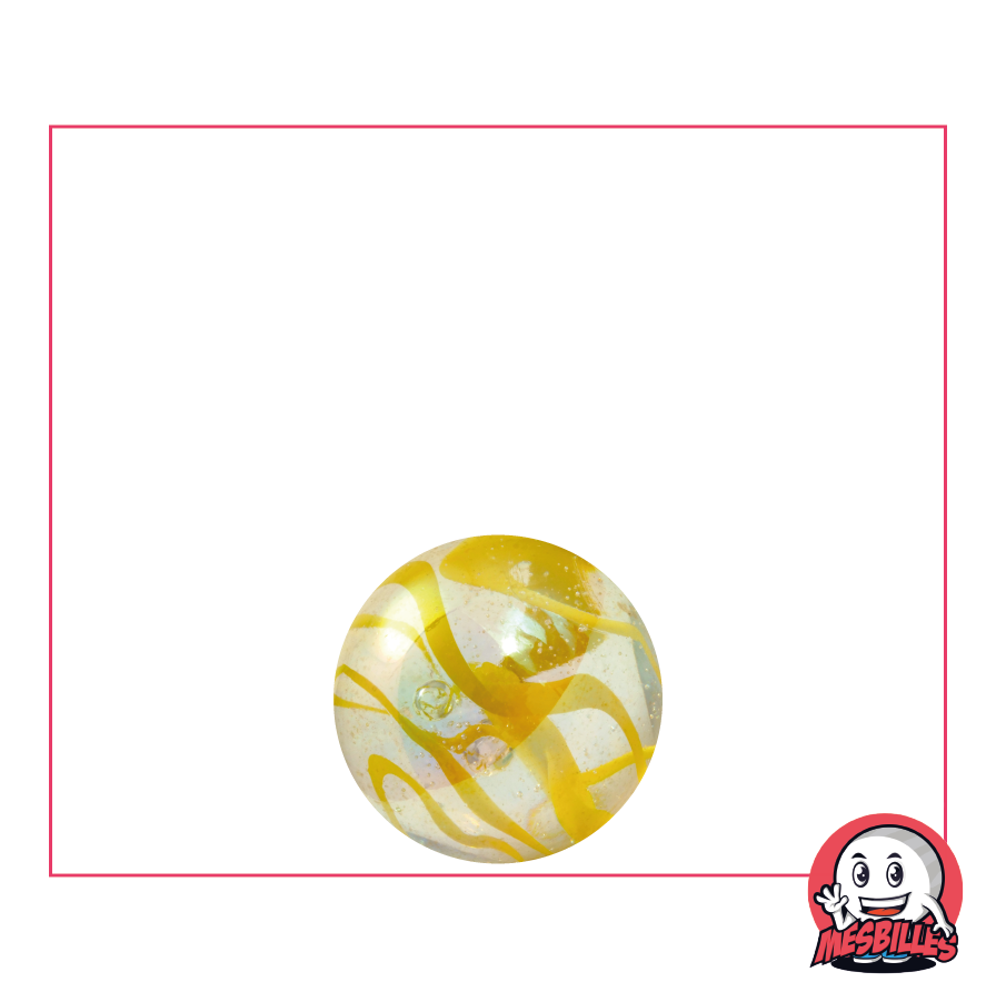 1 Yellow Ribbon Marble 14 mm