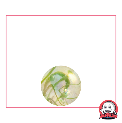 Marble GREEN 14 mm, translucent glass marble with coloured stripes - My-Glassmarbles