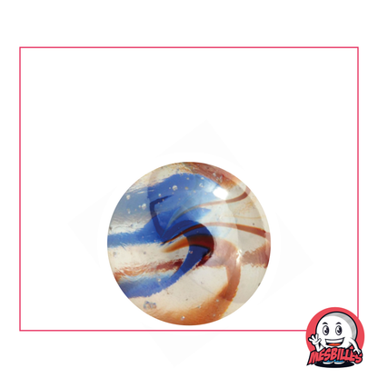 Marble 22mm Scorpion translucent crystal colour, crossed by waves red and blue, bold design