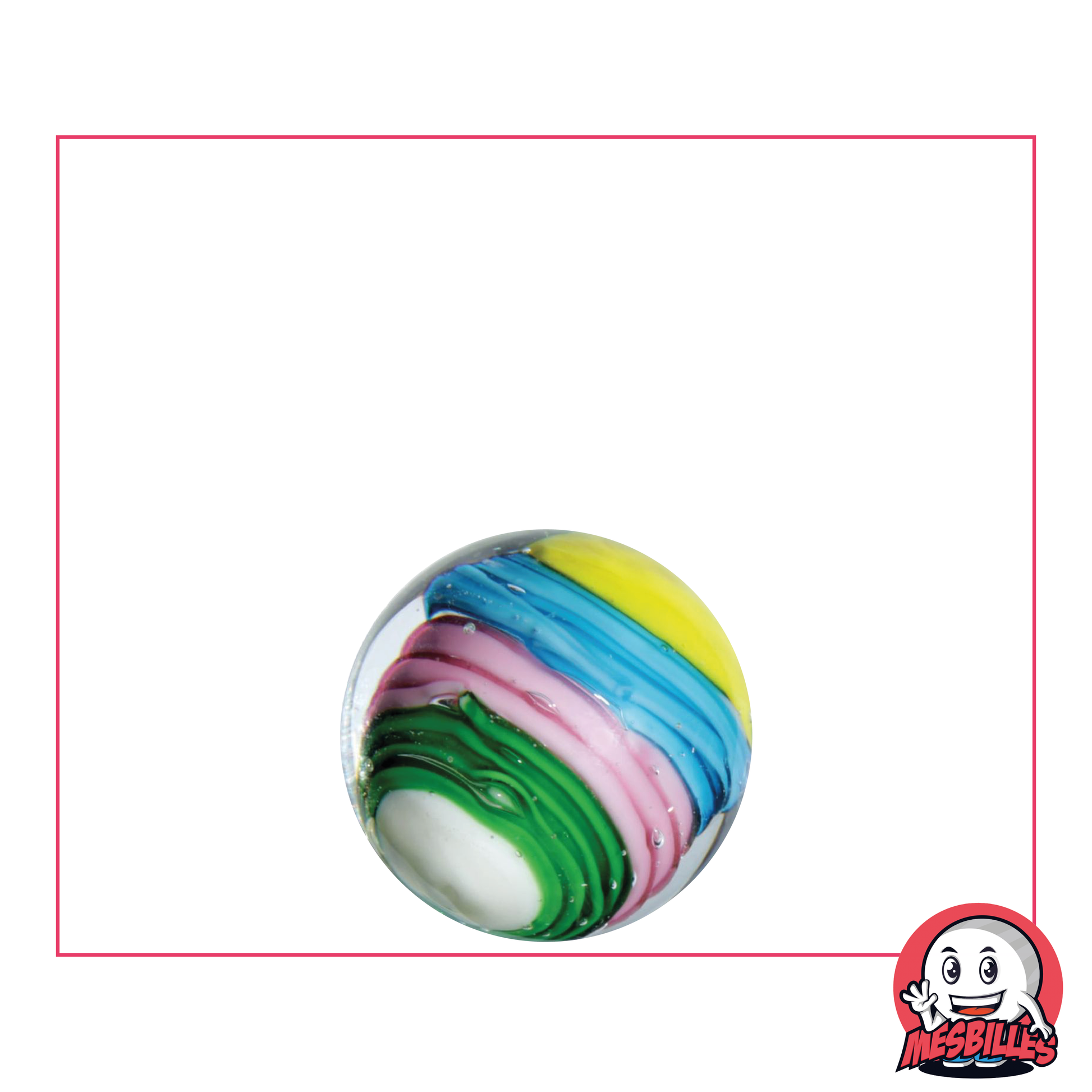 Marbles Art Spiralo Bleu Clair 16 mm high-end, translucent and layered colours including light blue