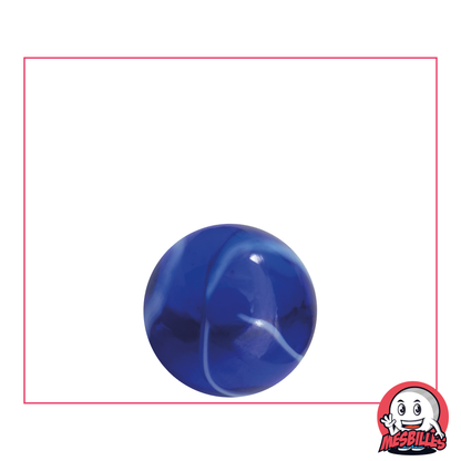 Marble Spot 16 mm - Translucent Glass Blue streaked with White - MesBillescé streaked with Green and White