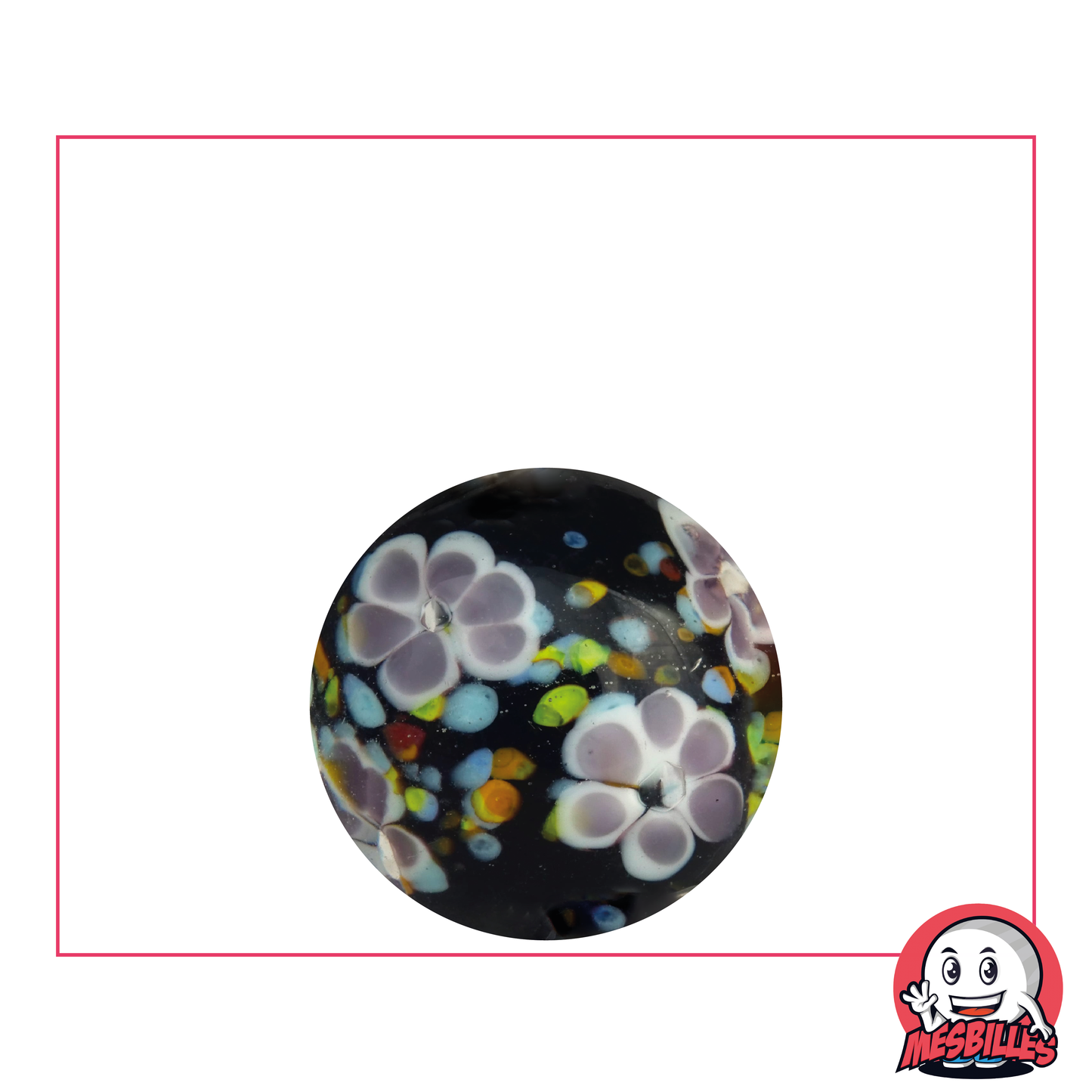 1 Marble Floral Black Carpet 22 mm
