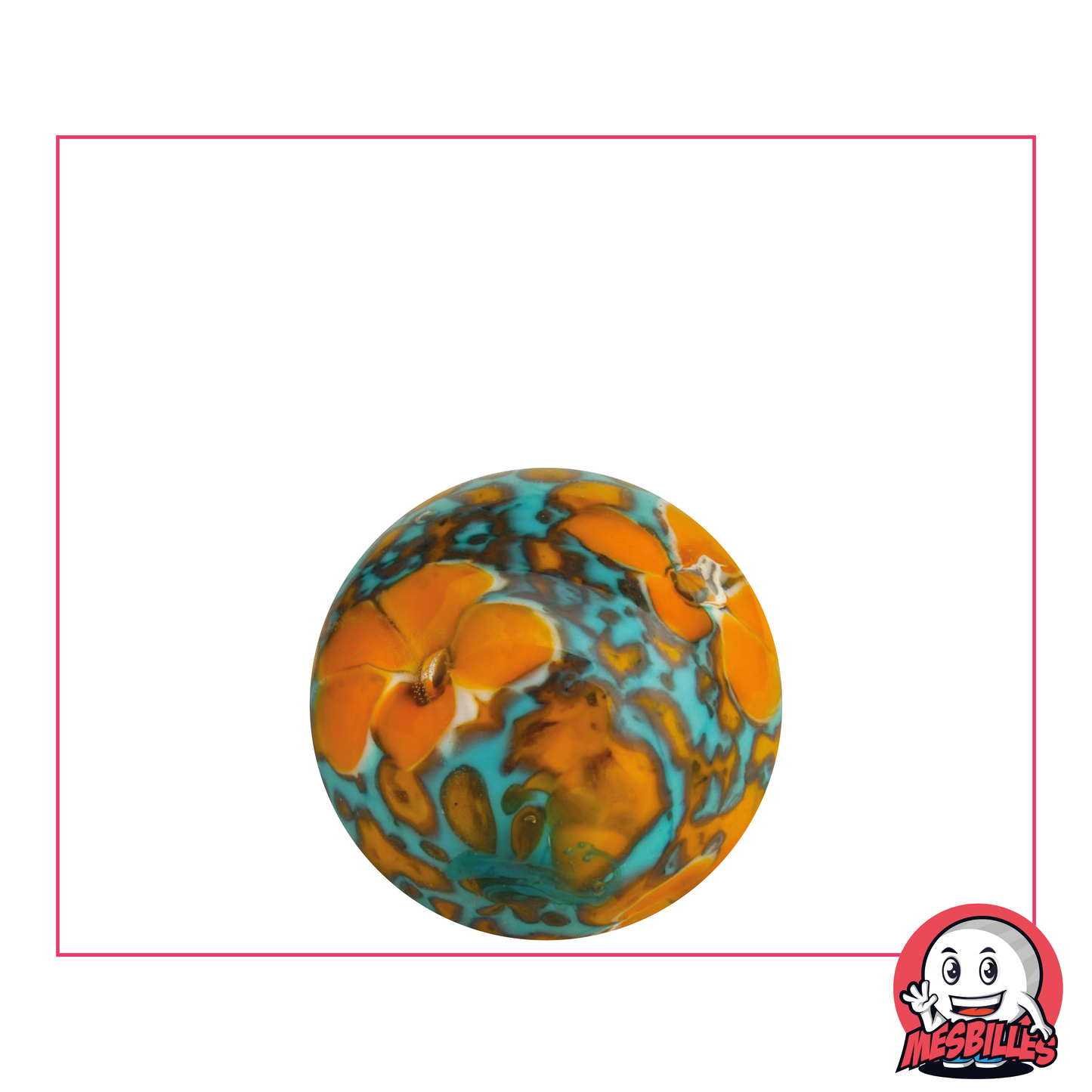 1 Marble Art Floral Orange Rug 22 mm