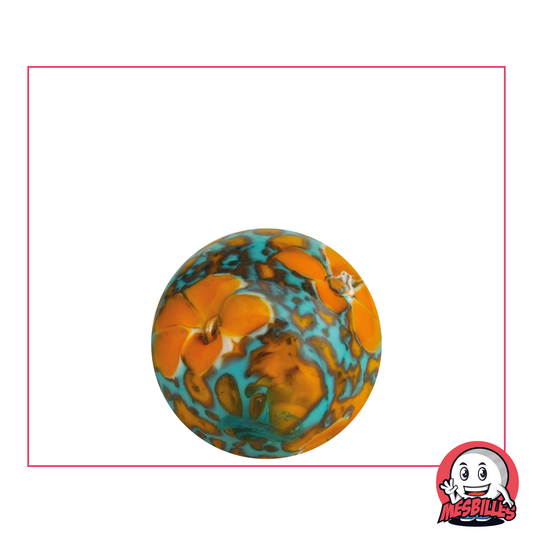 1 Marble Art Floral Orange Rug 22 mm