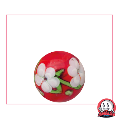 1 Marble Art Stem Flower Red 22 mm