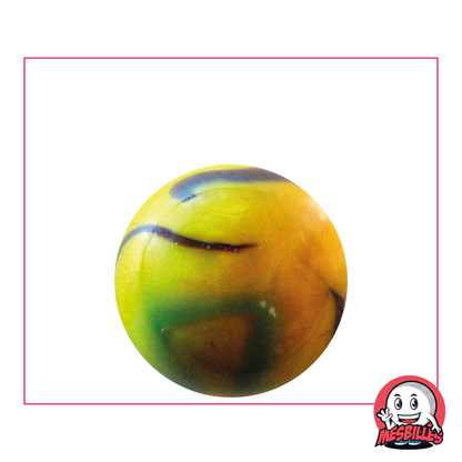 Bengal Tiger Marble, 25mm Round, Shiny in Yellow and Green - A Wild Beauty