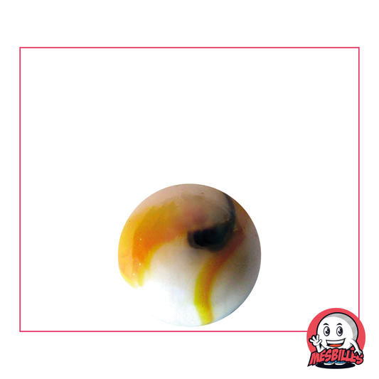 16 mm Yellow Opaque Tiger Bead with Yellow and Brown Stripes - My-Glassmarbles