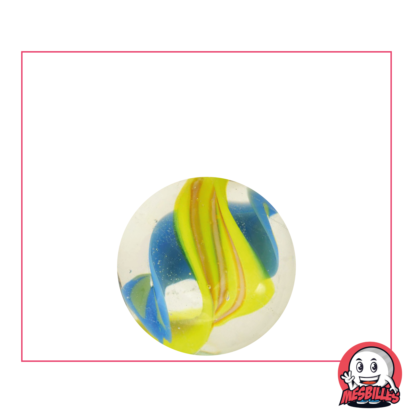 1 Marble Yellow Tornado Art 22 mm