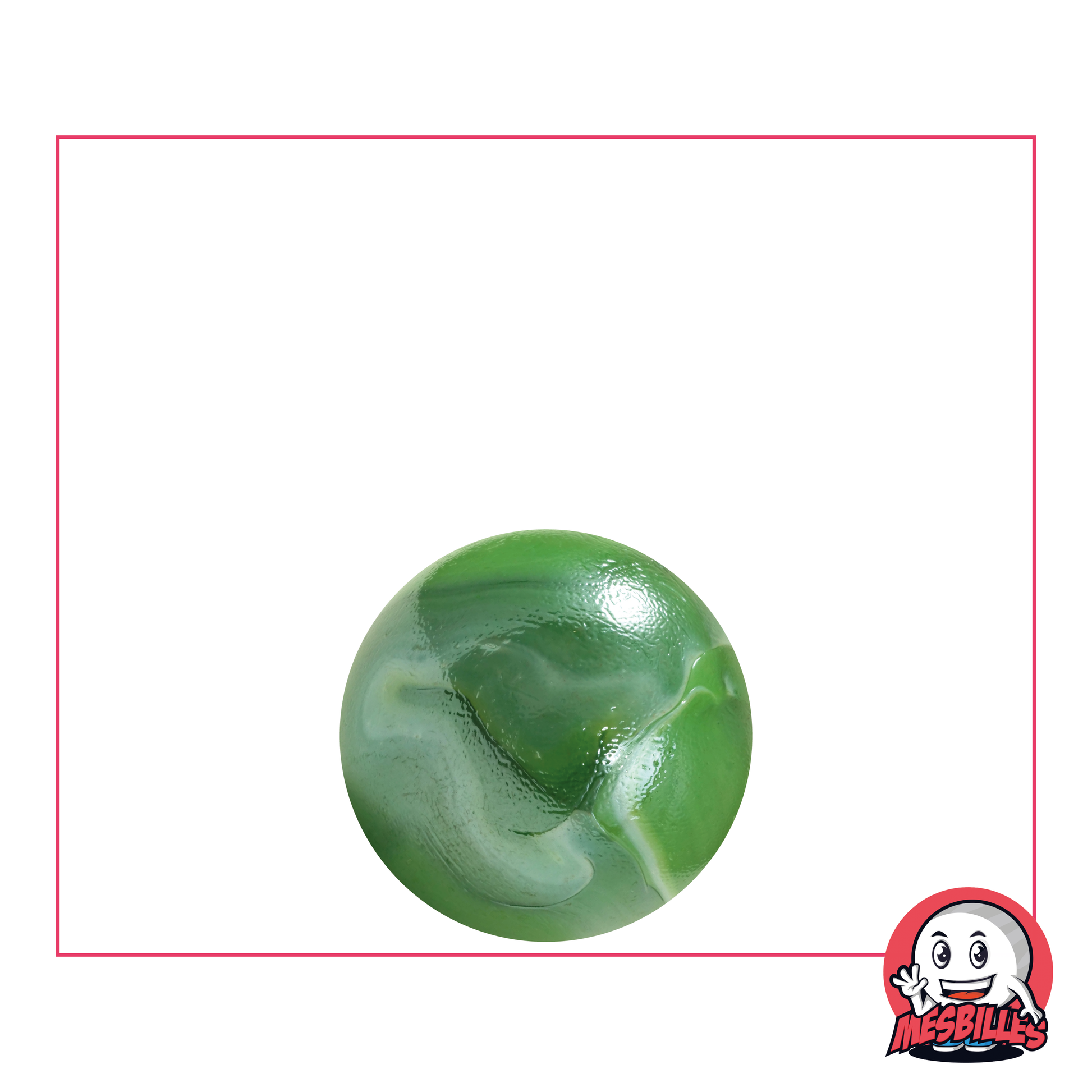 1 Marble Verazade 16 mm in opaque glass with green pearlescent highlights and traces of white