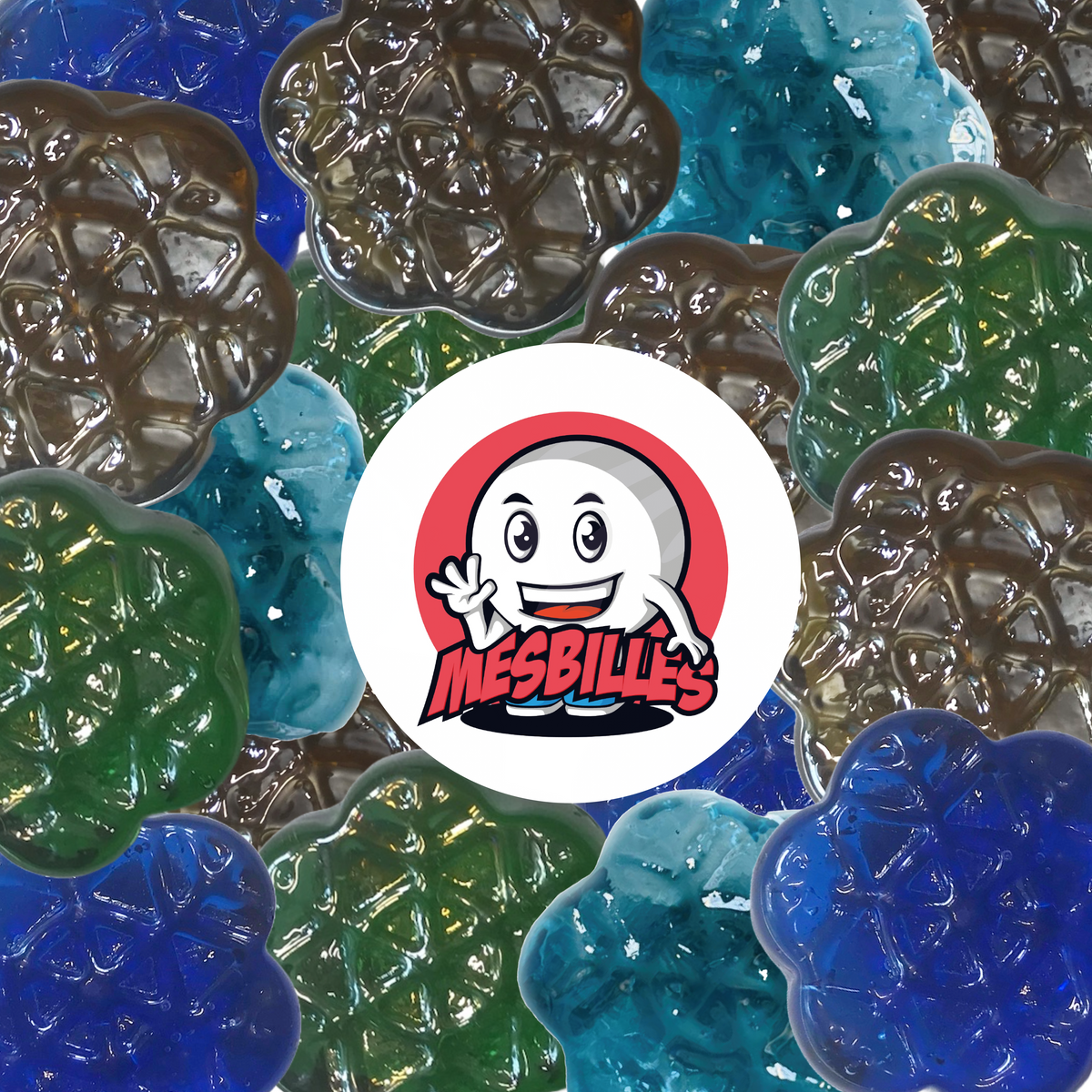 My-Glassmarbles Green Flakes - Original, Flat and Translucent Marble | My-Glassmarbles