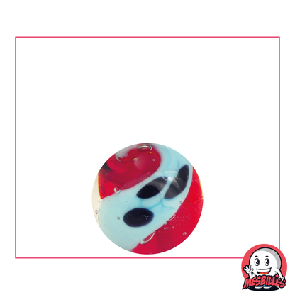 Art Marble Yin-Yang Red 16mm, predominantly red opaque marble, Art Marble for a special gift