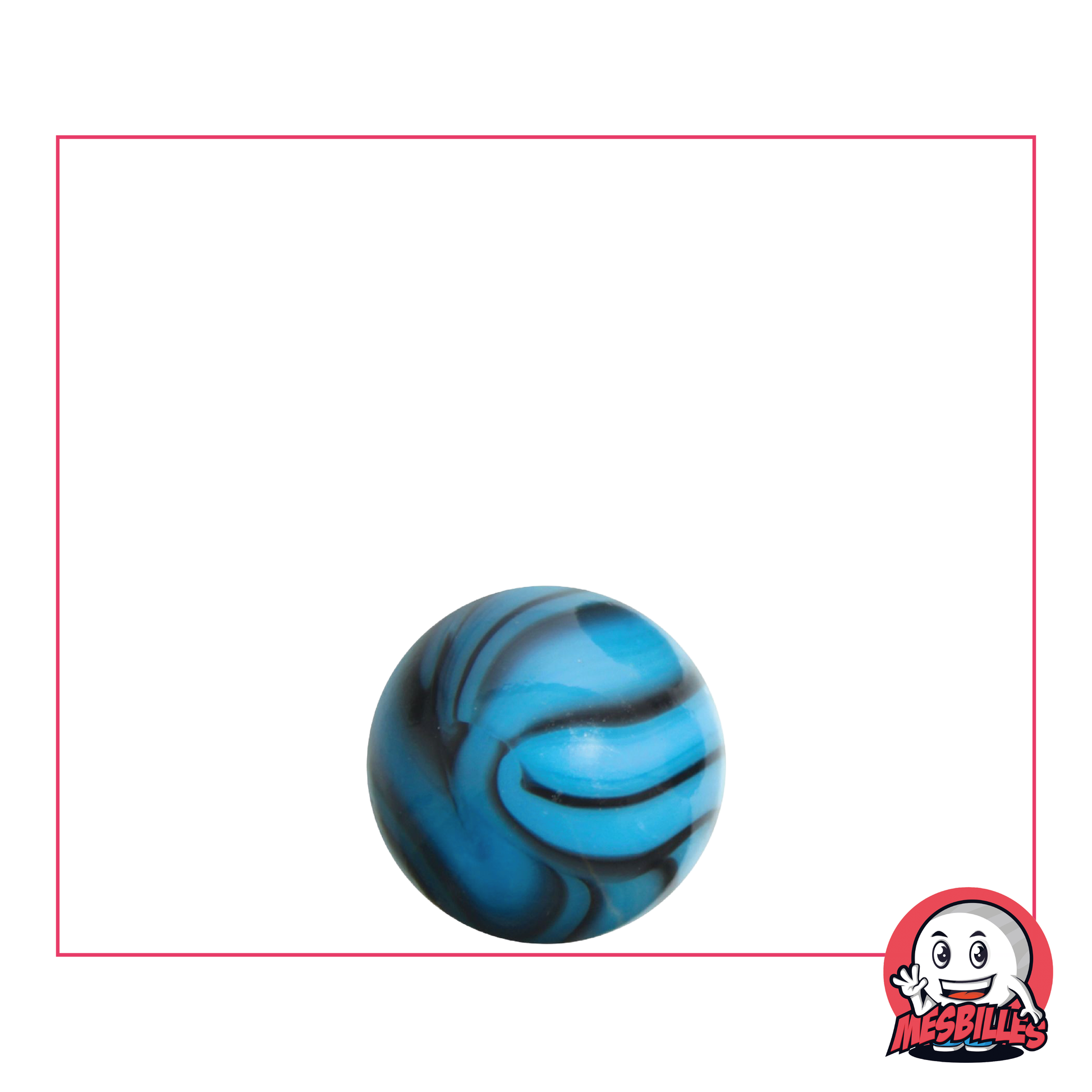 14 mm Marble Turquoise Zebra, a playful safari at your fingertips