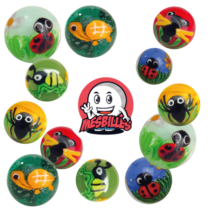 1 Green Ladybug Art Marble 22 mm